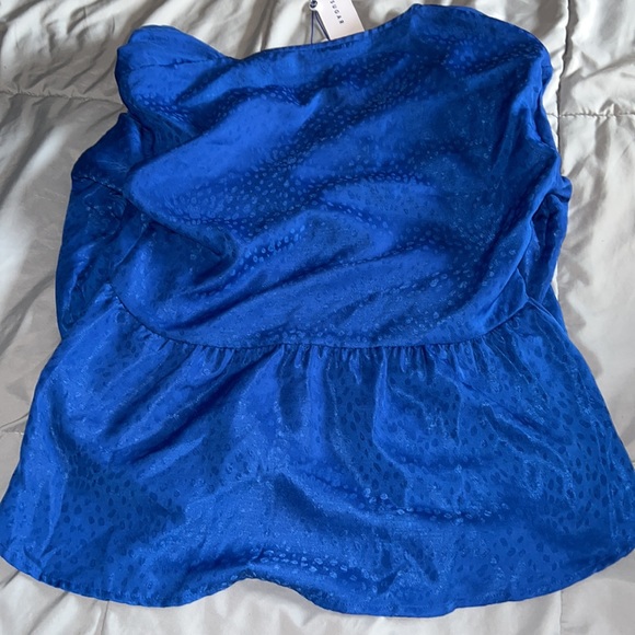 Small Popsugar Blue Patterned Blouse. - Picture 4 of 9